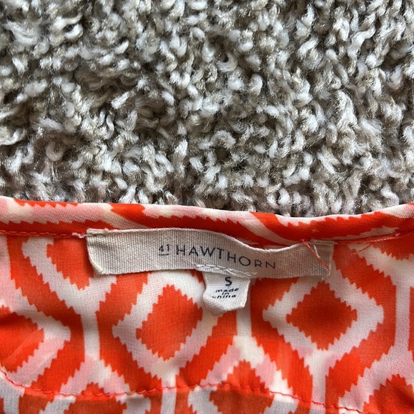 41 Hawthorne Sheer Orange Blouse Sz Small - Picture 4 of 5